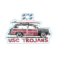 USC Trojans Brady Surf Woody Sticker